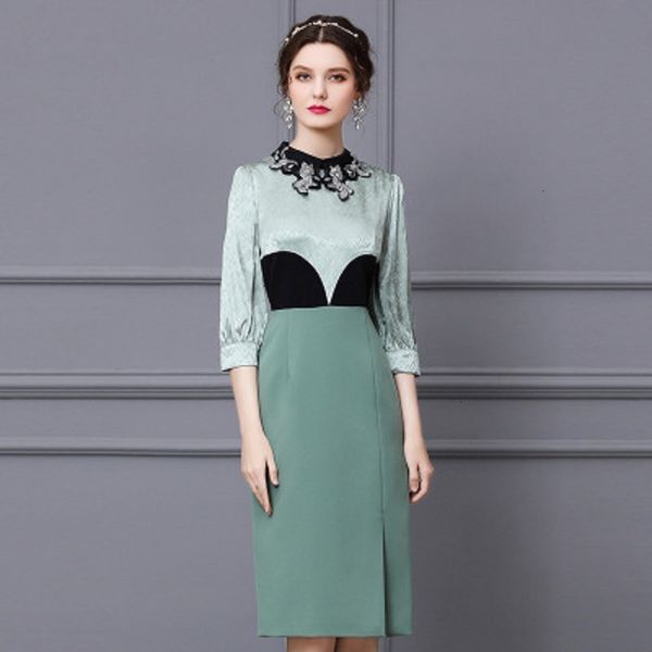 casual dresses office lady fashion 3 4 sleeves spring summer high waist dress women slim beading patchwork o-neck skirt xl pe1q, Black;gray
casual dresses office lady fashion 3 4 sleeves spring summer high waist dress women slim beading patchwork o-neck skirt xl pe1q, Black;gray