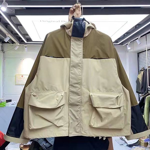 men's women's multi pocket patchwork jacket, nylon waterproof windproof hoodie, fashionable hip-hop zipper jacket and velcro, Black
men's women's multi pocket patchwork jacket, nylon waterproof windproof hoodie, fashionable hip-hop zipper jacket and velcro, Black