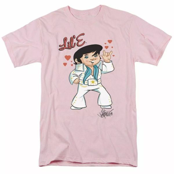 elvis presley lil e t shirt mens licensed the king tee light pink, White;black 
elvis presley lil e t shirt mens licensed the king tee light pink, White;black