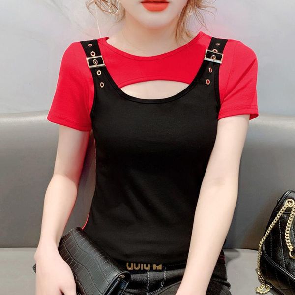 women summer fashion patchwork t-shirts female korean style o neck short sleeve slim fit casual ladies tees x279 women's t-shirt, White
women summer fashion patchwork t-shirts female korean style o neck short sleeve slim fit casual ladies tees x279 women's t-shirt, White