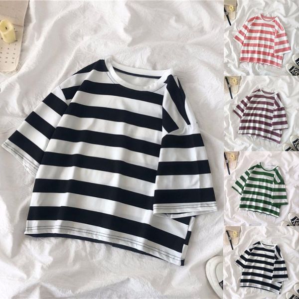 adults striped tshirts oversize women summer round neck short sleeve tee shirt loose korean style basic t-shirts female women's t-shirt, White
adults striped tshirts oversize women summer round neck short sleeve tee shirt loose korean style basic t-shirts female women's t-shirt, White