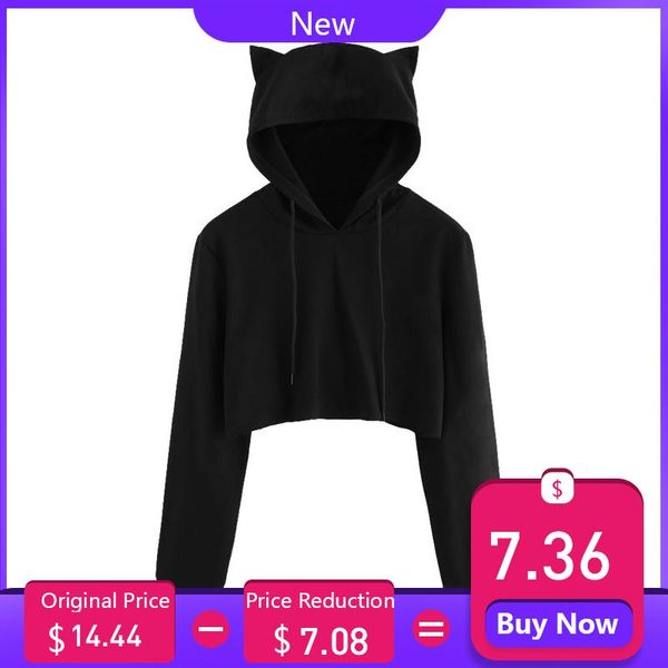 women's hoodies & sweatshirts womens cat ear long sleeve hoodie sweatshirt hooded pullover blouse casual for lady funny hipster jumper, Black
women's hoodies & sweatshirts womens cat ear long sleeve hoodie sweatshirt hooded pullover blouse casual for lady funny hipster jumper, Black