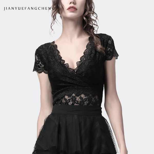 women's blouses & shirts jianyuefangcheng black lace shirt princess deep v neck hollow out floral slim short bodycon summer women h, White
women's blouses & shirts jianyuefangcheng black lace shirt princess deep v neck hollow out floral slim short bodycon summer women h, White