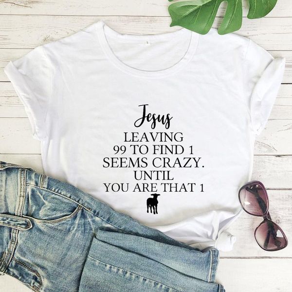 women's t-shirt jesus leaving 99 to find 1 women religious christian bible tees, White
women's t-shirt jesus leaving 99 to find 1 women religious christian bible tees, White