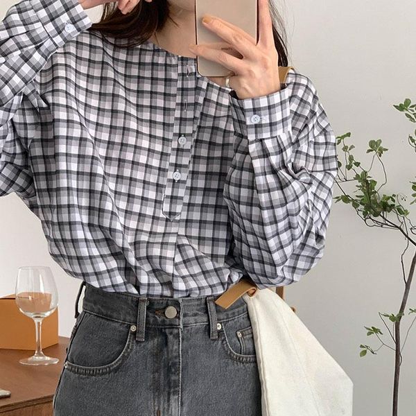 women's blouses & shirts 2021 autumn korean style loose plaid womens vintage sun protection long sleeve outwear coats (x1589), White
women's blouses & shirts 2021 autumn korean style loose plaid womens vintage sun protection long sleeve outwear coats (x1589), White