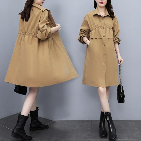 women's trench coats 2021 autumn long coat women loose oversized breasted drawstring waist slim fashion windbreaker female casual outwe, Tan;black
women's trench coats 2021 autumn long coat women loose oversized breasted drawstring waist slim fashion windbreaker female casual outwe, Tan;black