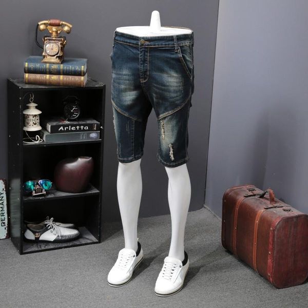 men's jeans summer vintage splice knee-length shorts men hole ripped casual biker denim fashion slim zipper thin pants dark blue
men's jeans summer vintage splice knee-length shorts men hole ripped casual biker denim fashion slim zipper thin pants dark blue