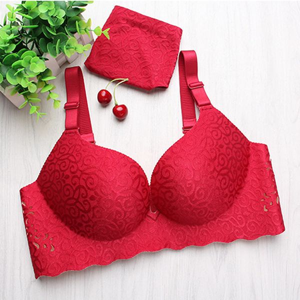 jacquard queen hollow-out one-piece seamless wireless underwear cd cup large size bra set factory direct sales, Red;black
jacquard queen hollow-out one-piece seamless wireless underwear cd cup large size bra set factory direct sales, Red;black