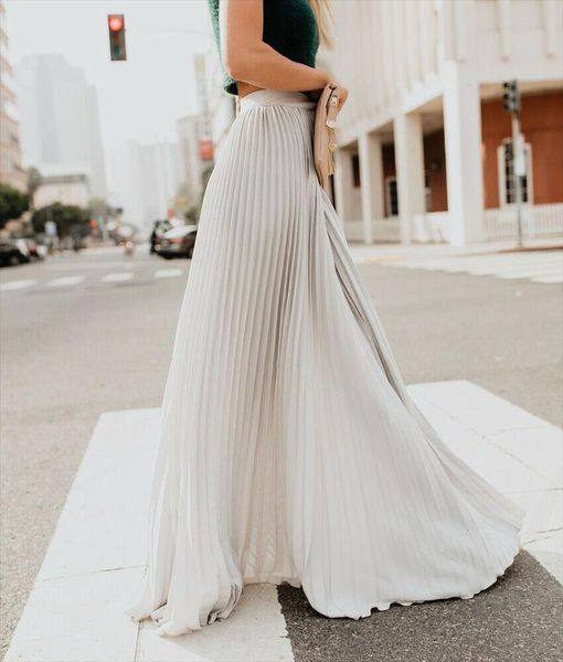 fashion high waist pleated women skirt chiffon long maxi full length solid color summer swing casual skirts, Black
fashion high waist pleated women skirt chiffon long maxi full length solid color summer swing casual skirts, Black