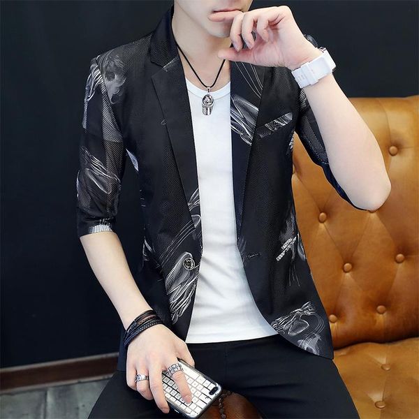 men's suits & blazers summer style short-sleeved suit jacket slim fit korean version of the trend single western black, White;black
men's suits & blazers summer style short-sleeved suit jacket slim fit korean version of the trend single western black, White;black