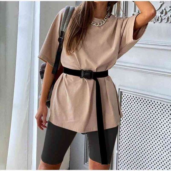 biker shorts tracksuit 2 pieces women tracksuits set solid sets with belt half sleeve summer streetwear loose casual chic, Gray
biker shorts tracksuit 2 pieces women tracksuits set solid sets with belt half sleeve summer streetwear loose casual chic, Gray