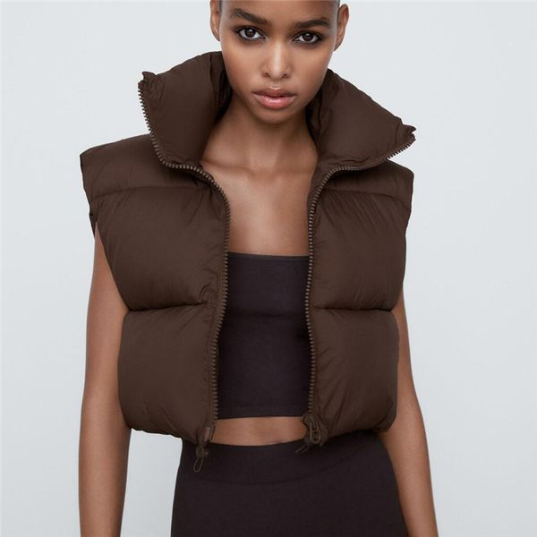 fashion casual short vests women elegant solid simple zipper coats autumn stand collar ladies 210430, Black;white
fashion casual short vests women elegant solid simple zipper coats autumn stand collar ladies 210430, Black;white