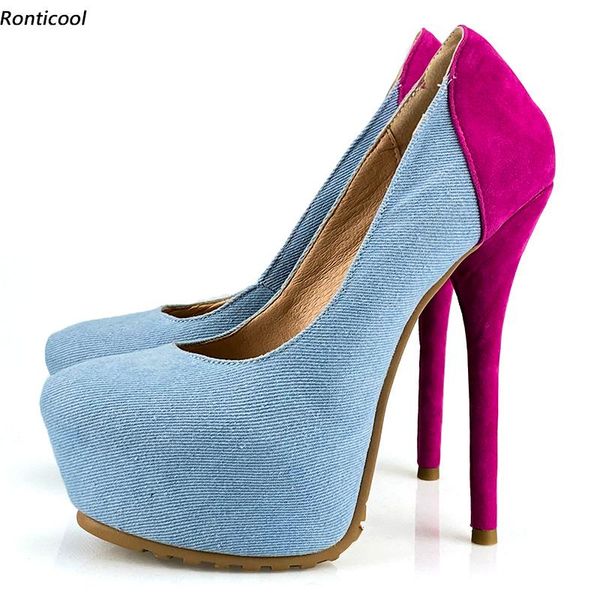 dress shoes ronticool handmade women platform pumps denim stiletto heels round toe pretty 9 colors party us plus size 5-20, Black
dress shoes ronticool handmade women platform pumps denim stiletto heels round toe pretty 9 colors party us plus size 5-20, Black