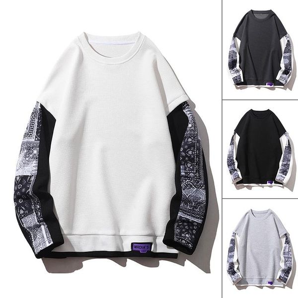 men's hoodies & sweatshirts large size sweatshirt waffle japanese fake two-piece contrast stitching loose round neck top, Black
men's hoodies & sweatshirts large size sweatshirt waffle japanese fake two-piece contrast stitching loose round neck top, Black