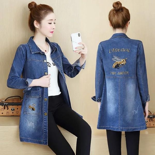 women's jackets large size denim jacket mid-length 2021 spring and autumn loose fashion casual, Black;brown
women's jackets large size denim jacket mid-length 2021 spring and autumn loose fashion casual, Black;brown