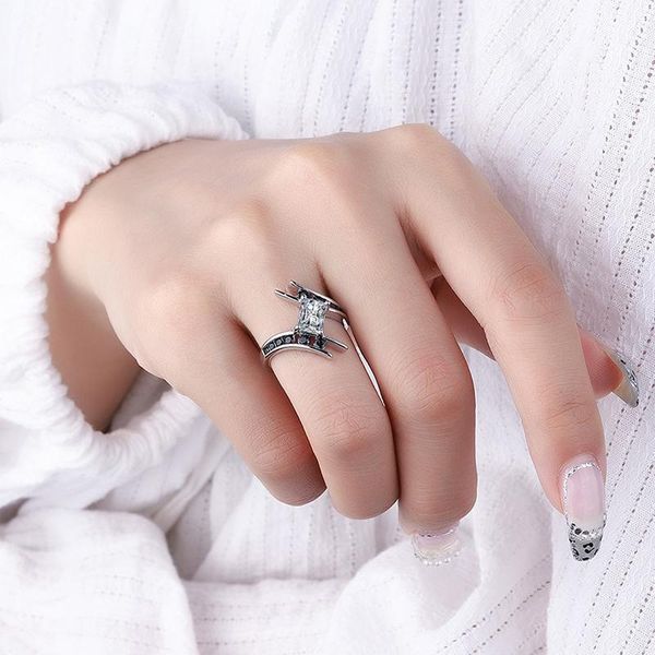 wedding rings fashion punk wave for women square zircon stone black crystal open ring female trendy accessories jewelry, Slivery;golden
wedding rings fashion punk wave for women square zircon stone black crystal open ring female trendy accessories jewelry, Slivery;golden