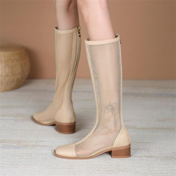 boots summer mid heel high tube sandals women's small large 40-43 return no more than knee long net, Black
boots summer mid heel high tube sandals women's small large 40-43 return no more than knee long net, Black