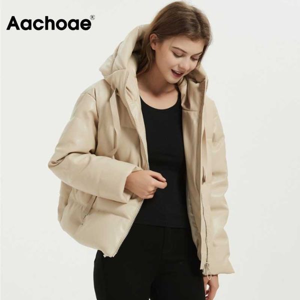 aachoae women fashion thick warm pu faux leather padded jacket coat long sleeve hooded parka female elegant outerwear 210927, Black
aachoae women fashion thick warm pu faux leather padded jacket coat long sleeve hooded parka female elegant outerwear 210927, Black
