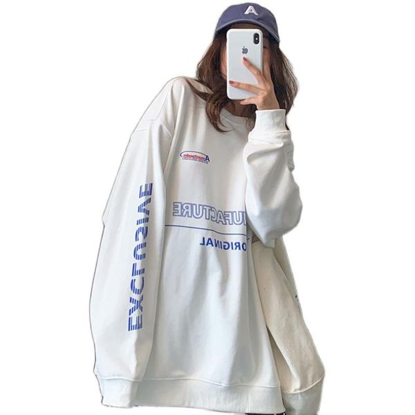 white o-neck sweatshirt women loose spring autumn long sleeve women's letter printing clothes hoodies & sweatshirts, Black
white o-neck sweatshirt women loose spring autumn long sleeve women's letter printing clothes hoodies & sweatshirts, Black