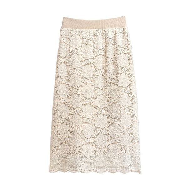 black beige lace elastic waist a line midi skirt elegant solid autumn s0093 210514
black beige lace elastic waist a line midi skirt elegant solid autumn s0093 210514