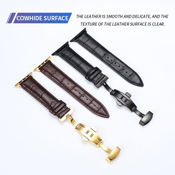 suitable for apple watch iwatch1-6 generation leather crocodile pattern bottom strap butterfly buckle style black dark brown 38-40 42-44mm, Black;brown
suitable for apple watch iwatch1-6 generation leather crocodile pattern bottom strap butterfly buckle style black dark brown 38-40 42-44mm, Black;brown