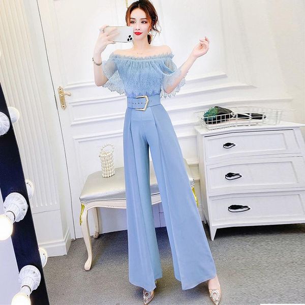women's two piece pants women 2021 summer slash neck lace patchwork +high waist straight full length office lady elegant 2 set x79, White
women's two piece pants women 2021 summer slash neck lace patchwork +high waist straight full length office lady elegant 2 set x79, White