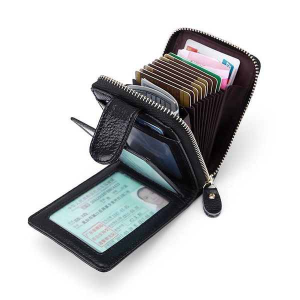 card holders genuine leather wallet men solid short male multi function women coin holder small purse for driver's license, Brown;gray
card holders genuine leather wallet men solid short male multi function women coin holder small purse for driver's license, Brown;gray