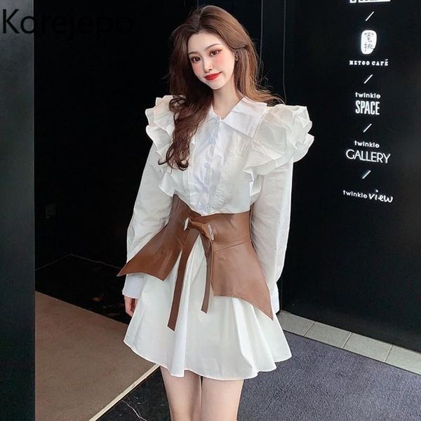 casual dresses korejepo women dress 2021 autumn french retro ruffled long-sleeved shirt temperament thin girdle female clothing, Black;gray
casual dresses korejepo women dress 2021 autumn french retro ruffled long-sleeved shirt temperament thin girdle female clothing, Black;gray