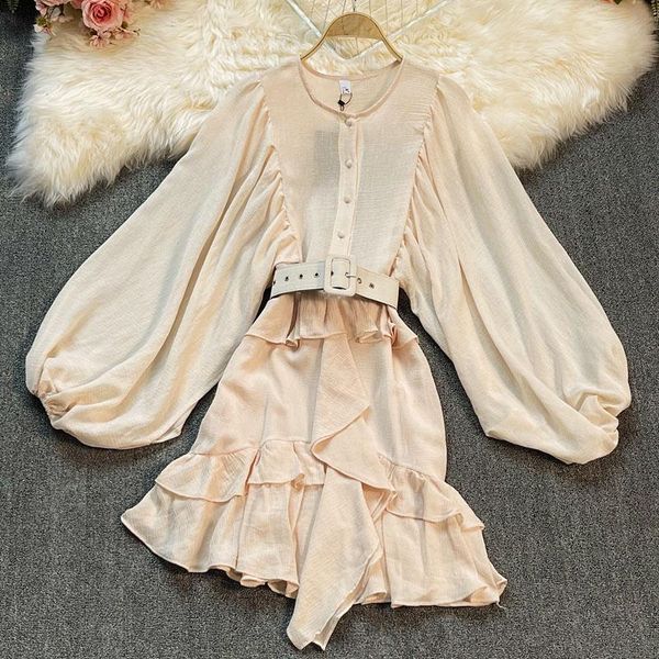 casual dresses 2021 summer fashion women's dress loose puff sleeve ruffled waist long temperament mini gd609, Black;gray
casual dresses 2021 summer fashion women's dress loose puff sleeve ruffled waist long temperament mini gd609, Black;gray