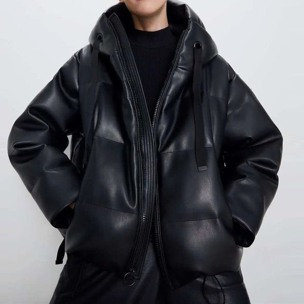 in the fashion with a hood parka quilted fake plutonium leather short elegant puffer latex bloated female jacket black winter cloth, Black;brown
in the fashion with a hood parka quilted fake plutonium leather short elegant puffer latex bloated female jacket black winter cloth, Black;brown