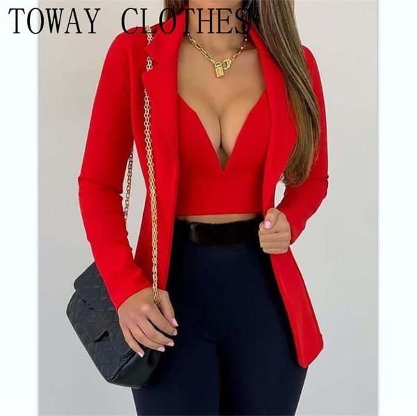 women's suits & blazers plunge crop long sleeve blazer coat set two piece women clothes for ladies deep v - neck cardigan, White;black
women's suits & blazers plunge crop long sleeve blazer coat set two piece women clothes for ladies deep v - neck cardigan, White;black