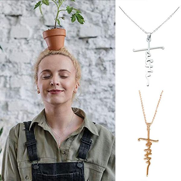 pendant necklaces faith necklace stainless steel alphabet religious cross neck jewelry gift for christian ea, Silver
pendant necklaces faith necklace stainless steel alphabet religious cross neck jewelry gift for christian ea, Silver