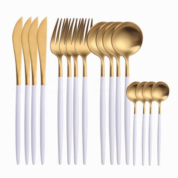 home tableware white gold 4sets cutlery set stainless steel full of spoons and forks flatware sets drop dinnerware
home tableware white gold 4sets cutlery set stainless steel full of spoons and forks flatware sets drop dinnerware