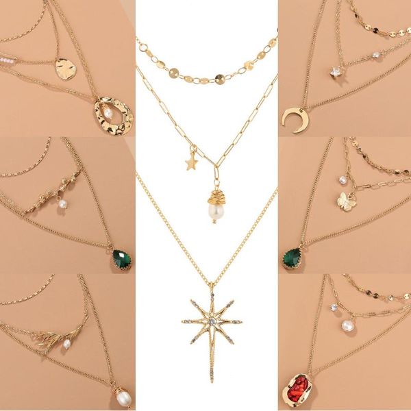 pendant necklaces multilayer geometric bauble letter pearl waterdrop moon star charm necklace ethnic style jewelry women party gift, Silver
pendant necklaces multilayer geometric bauble letter pearl waterdrop moon star charm necklace ethnic style jewelry women party gift, Silver