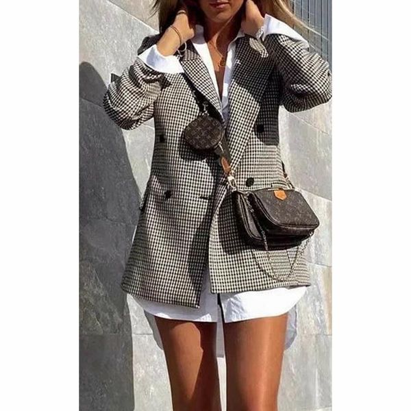 women's suits & blazers ins vintage plaid blazer suit fashion women autumn winter contrast colors coats casual commute office 2021 stre, White;black
women's suits & blazers ins vintage plaid blazer suit fashion women autumn winter contrast colors coats casual commute office 2021 stre, White;black