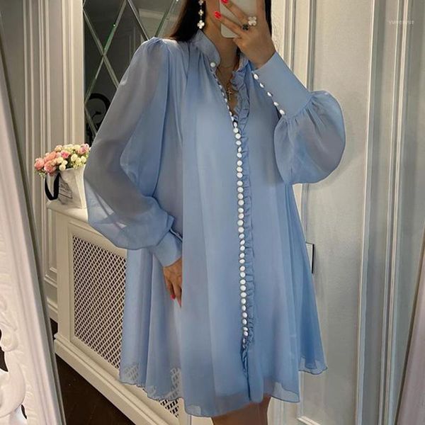 casual dresses fashion half high collar women elegant fold pearl clasp chiffon dress loose mini ladies, Black;gray
casual dresses fashion half high collar women elegant fold pearl clasp chiffon dress loose mini ladies, Black;gray