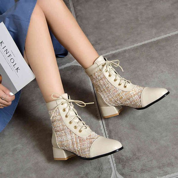 dress shoes women's tweed pu leather boots large size 48 ladies medium block heels lace up ankle booties woman black nude winter fall 5
dress shoes women's tweed pu leather boots large size 48 ladies medium block heels lace up ankle booties woman black nude winter fall 5
