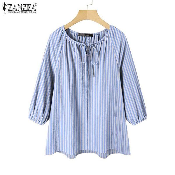 women's blouses & shirts 2022 spring summer women striped printed blouse 3/4 puff sleeve oversized casual bandage o-neck blusa f, White
women's blouses & shirts 2022 spring summer women striped printed blouse 3/4 puff sleeve oversized casual bandage o-neck blusa f, White