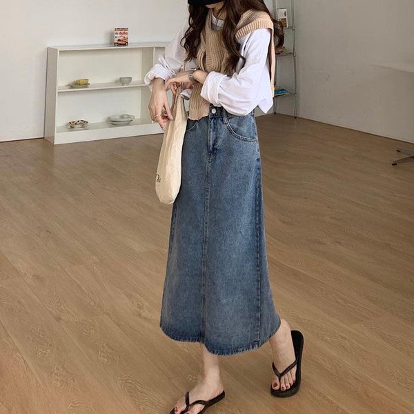 skirts denim long skirt spring and summer slim high waist a-line 2021 back split mid-length straight women, Black
skirts denim long skirt spring and summer slim high waist a-line 2021 back split mid-length straight women, Black