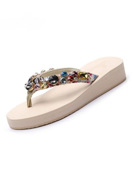 slippers summer women's shoes wear slope with non-slip design personality rhinestone sandals flip flops fashion beach, Black
slippers summer women's shoes wear slope with non-slip design personality rhinestone sandals flip flops fashion beach, Black