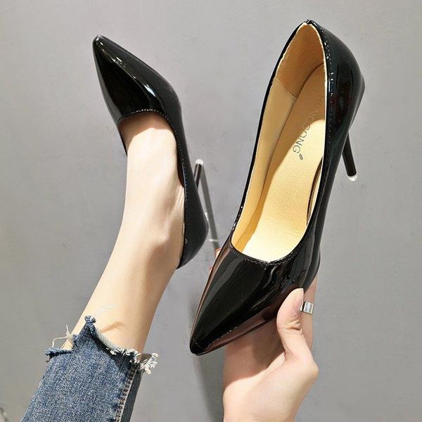 dress shoes 2021 women pointed toe pumps patent leather high heels boat wedding zapatos mujer blue wine red plus size 34-43, Black
dress shoes 2021 women pointed toe pumps patent leather high heels boat wedding zapatos mujer blue wine red plus size 34-43, Black