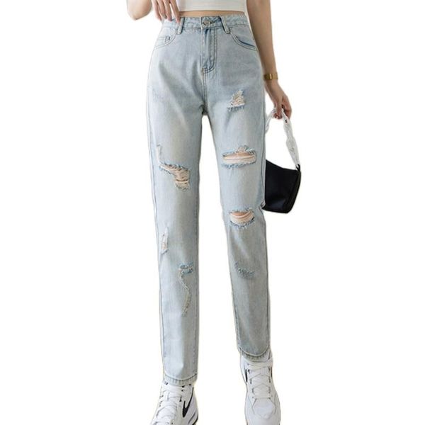 women's jeans casual with ripped holes and thin torn edges loose nine-point harem pants 2021 summer korean fashion clothing, Blue
women's jeans casual with ripped holes and thin torn edges loose nine-point harem pants 2021 summer korean fashion clothing, Blue