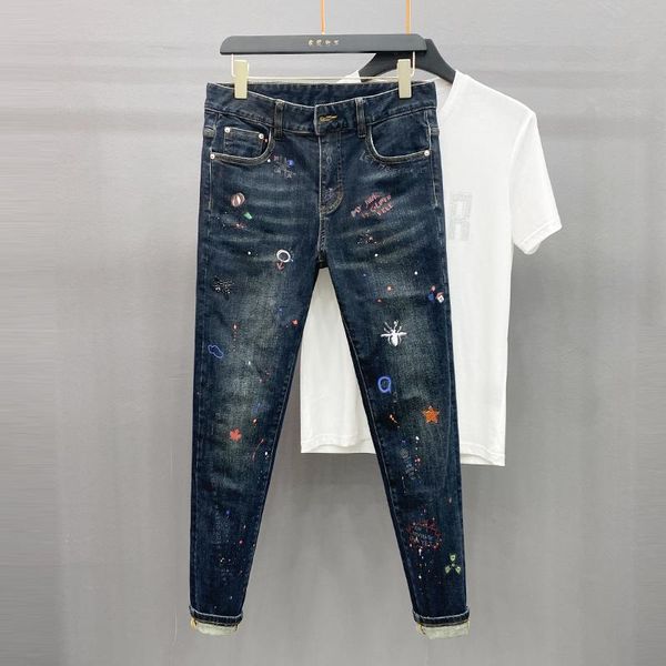 men's jeans wz0966 fashion 2021 runway luxury european design party style clothing, Blue
men's jeans wz0966 fashion 2021 runway luxury european design party style clothing, Blue