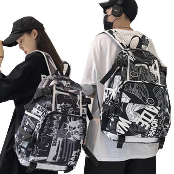 backpack 2021 men women letter graffiti school bag female male korean casual nylon large-capacity fashion
backpack 2021 men women letter graffiti school bag female male korean casual nylon large-capacity fashion