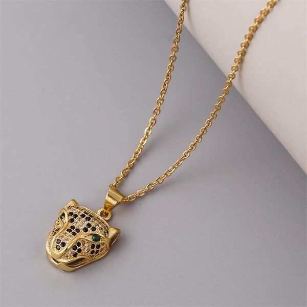 trendy female zircon cz copper metal leopard head pendants necklaces for women gold color stainless steel chain necklace jewelry pendant, Silver
trendy female zircon cz copper metal leopard head pendants necklaces for women gold color stainless steel chain necklace jewelry pendant, Silver