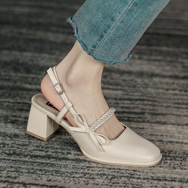 sandals summer chic high heel ladies side knot faux pearl fashion women pumps open back female shoes, Black
sandals summer chic high heel ladies side knot faux pearl fashion women pumps open back female shoes, Black
