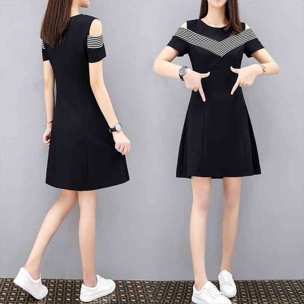 women summer off shoulder dress short sleeves slim fit middle waist casual dress smr88, Black;gray
women summer off shoulder dress short sleeves slim fit middle waist casual dress smr88, Black;gray