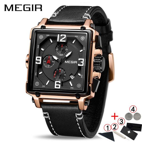 wristwatches men's watch 2021 megir military creative chronograph male wristwatch square gold leather sport men watches, Slivery;brown
wristwatches men's watch 2021 megir military creative chronograph male wristwatch square gold leather sport men watches, Slivery;brown