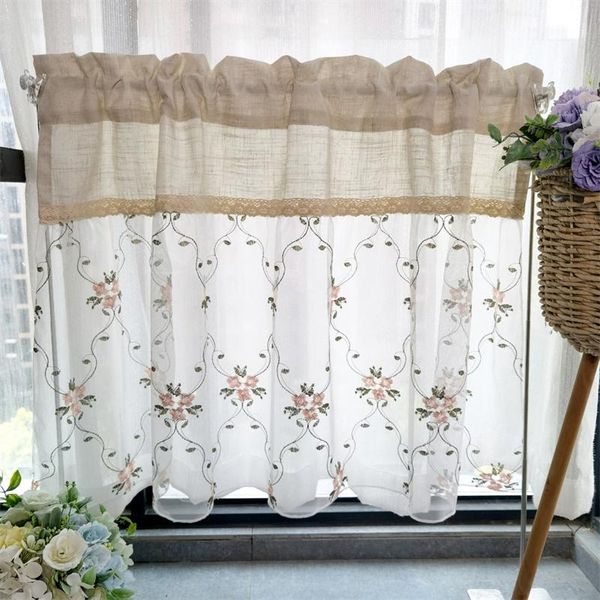 curtain & drapes pure color cotton and linen + flower embroidery yarn stitching short for kitchen cabinet rod pocket window curtains #4
curtain & drapes pure color cotton and linen + flower embroidery yarn stitching short for kitchen cabinet rod pocket window curtains #4