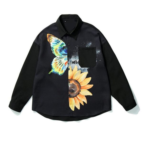 men's casual shirts mens butterfly suower dislocation printed streetwear oversized shirt harajuku hip hop loose man, White;black
men's casual shirts mens butterfly suower dislocation printed streetwear oversized shirt harajuku hip hop loose man, White;black